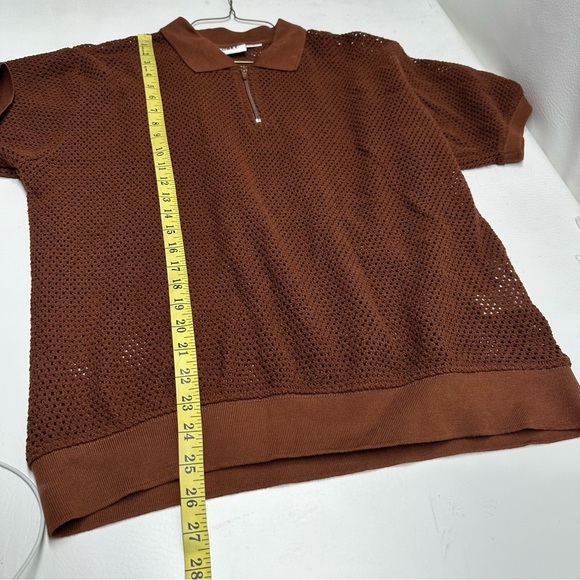 OBEY MESH ZIP Men's Brown Polo Shirt SIZE M - Picture 5 of 9